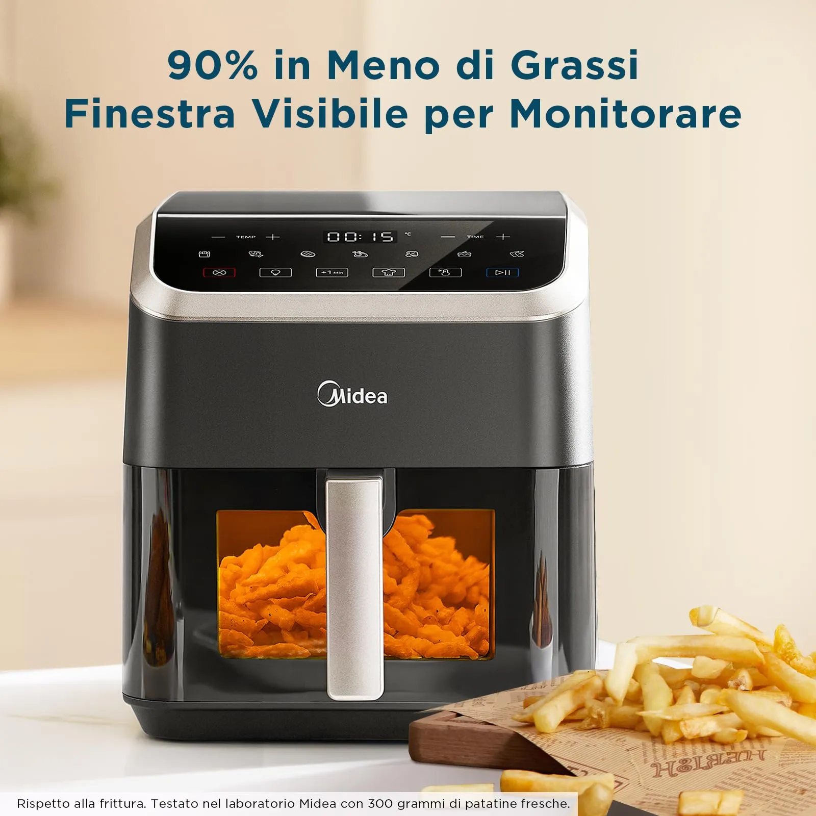 Midea Friggitrice ad Aria Calda MAD55F8APK, 5L, Nero - immagine 3