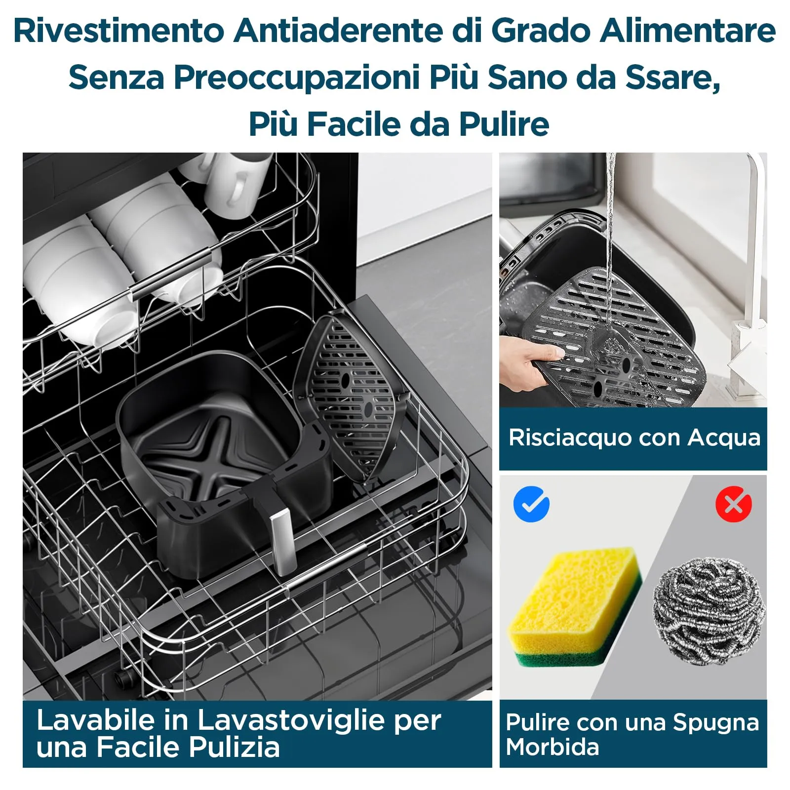 Midea Friggitrice ad Aria Calda MAD55F8APK, 5L, Nero - immagine 6