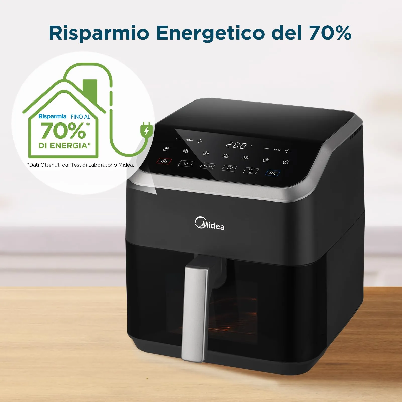 Midea Friggitrice ad Aria Calda MAD55F8APK, 5L, Nero - immagine 7