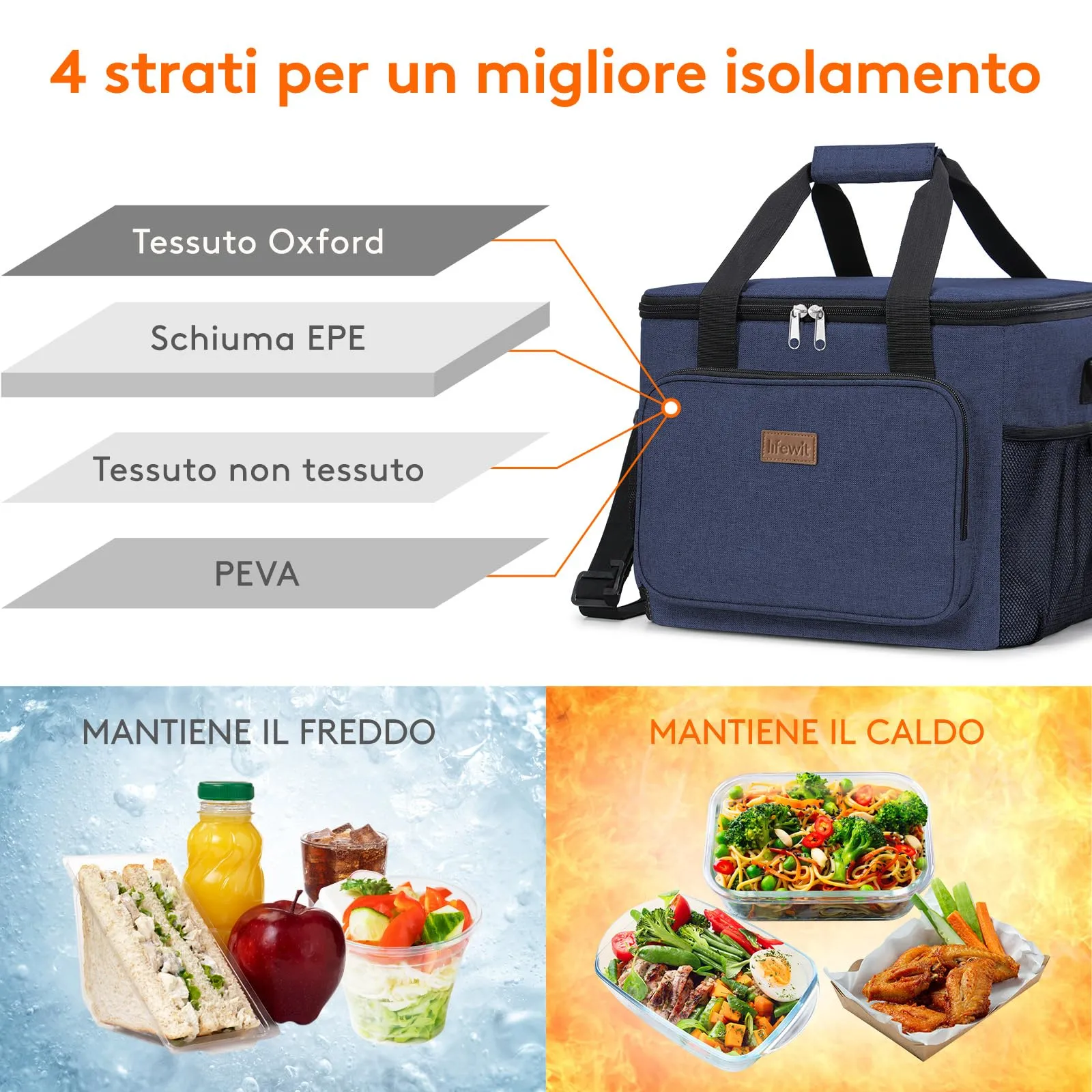 Lifewit Borsa Termica Porta Pranzo 24L - immagine 2
