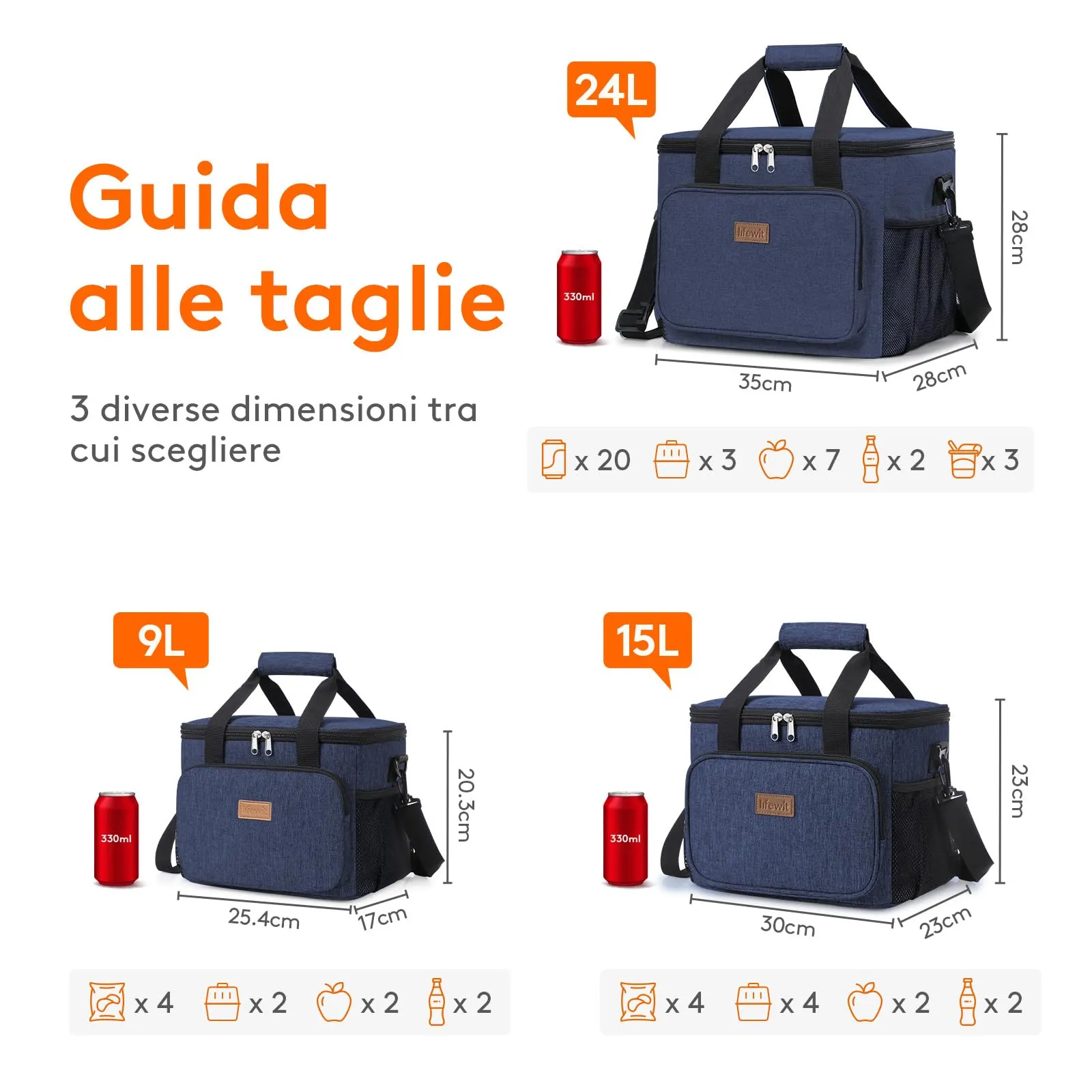 Lifewit Borsa Termica Porta Pranzo 24L - immagine 4