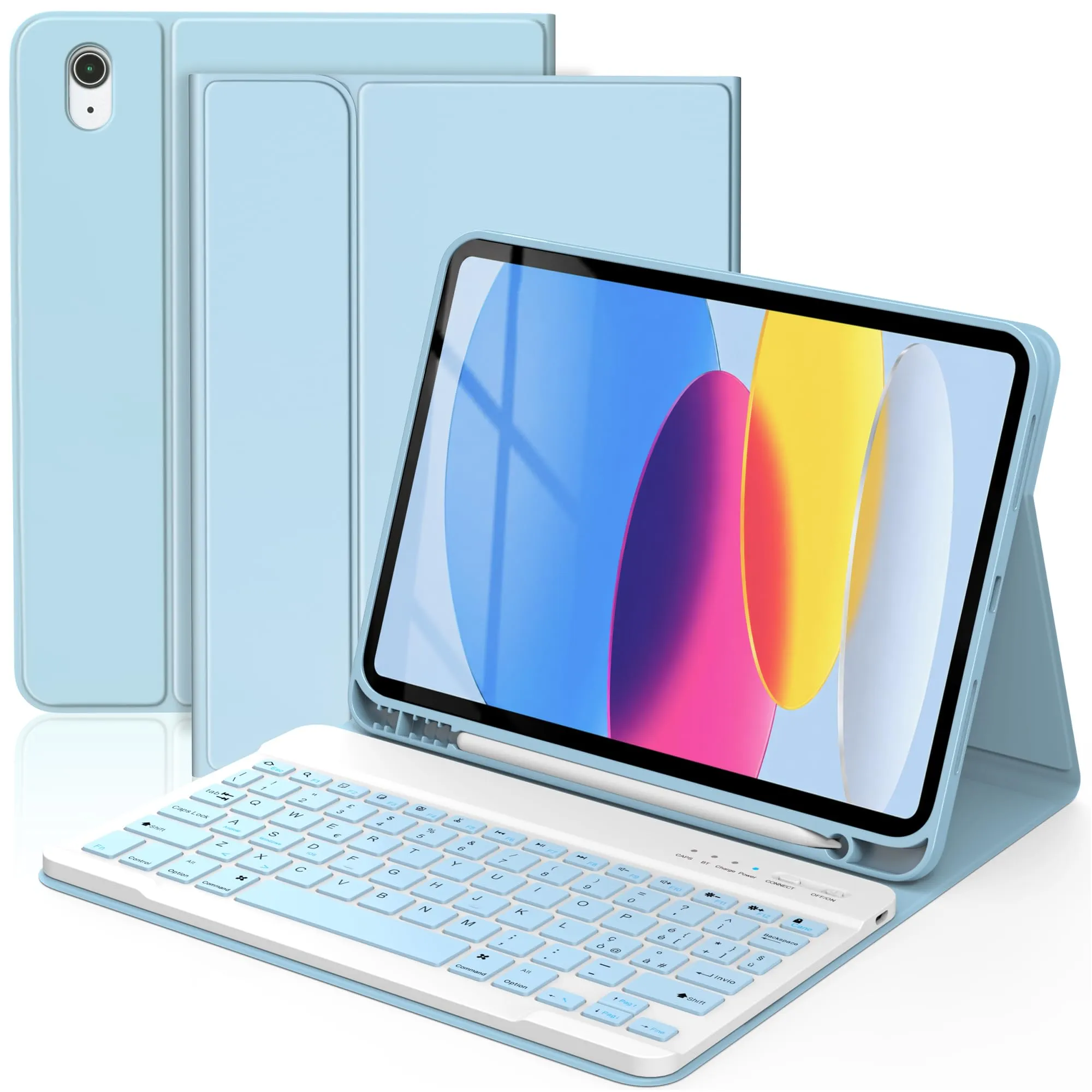 TQQ Cover con Tastiera per iPad 11 Generazione 2025 / 10 Generazione 2022 - immagine 1