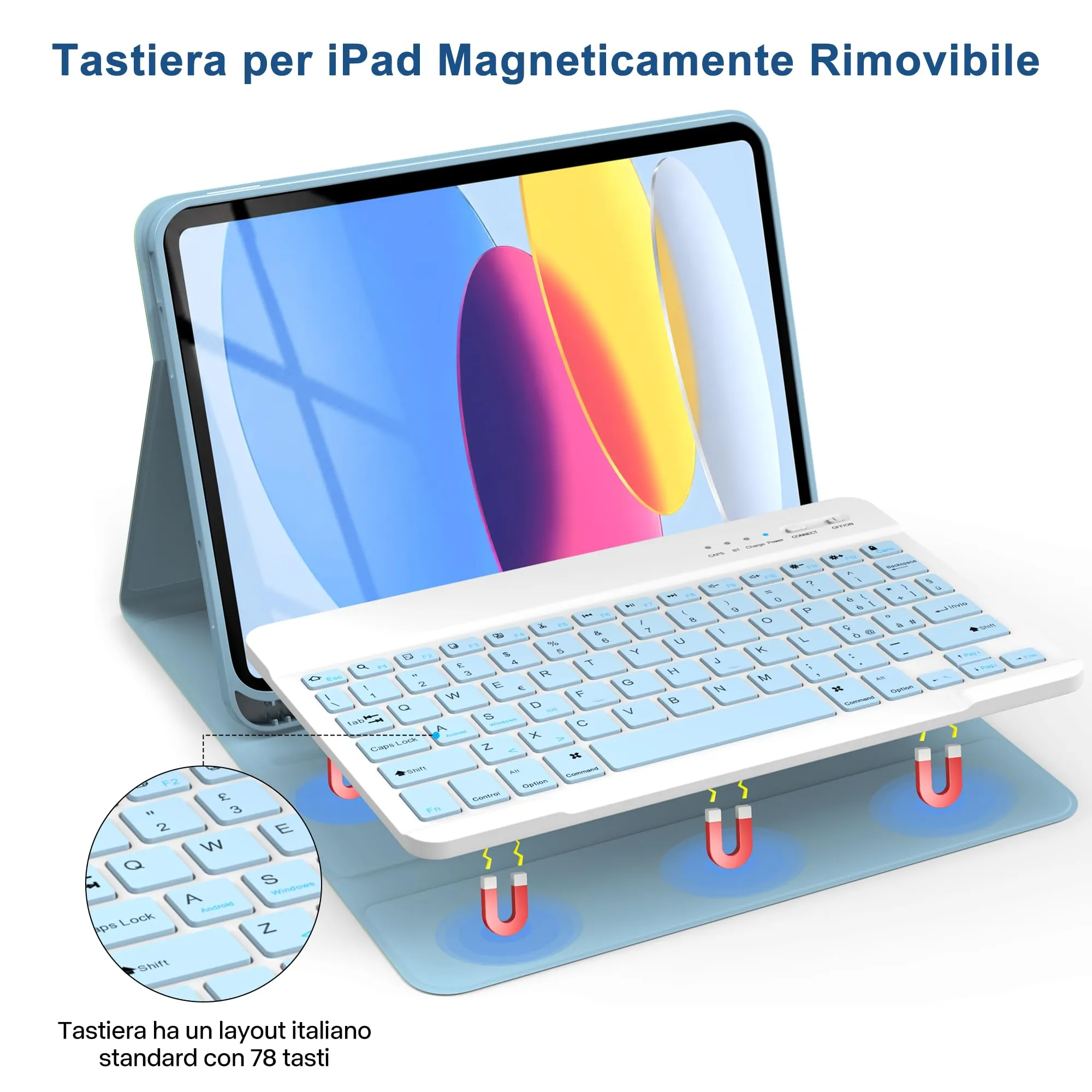 TQQ Cover con Tastiera per iPad 11 Generazione 2025 / 10 Generazione 2022 - immagine 5