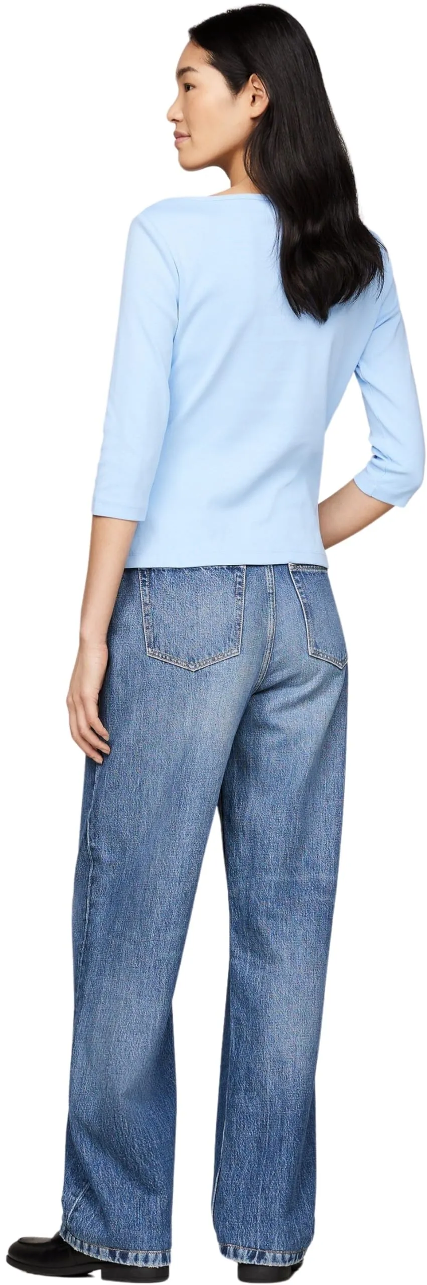 Tommy Hilfiger Donna Maglietta Maniche Lunghe New Cody Slim Scollo a Barca, Blu (Vessel Blue), XXS - immagine 2