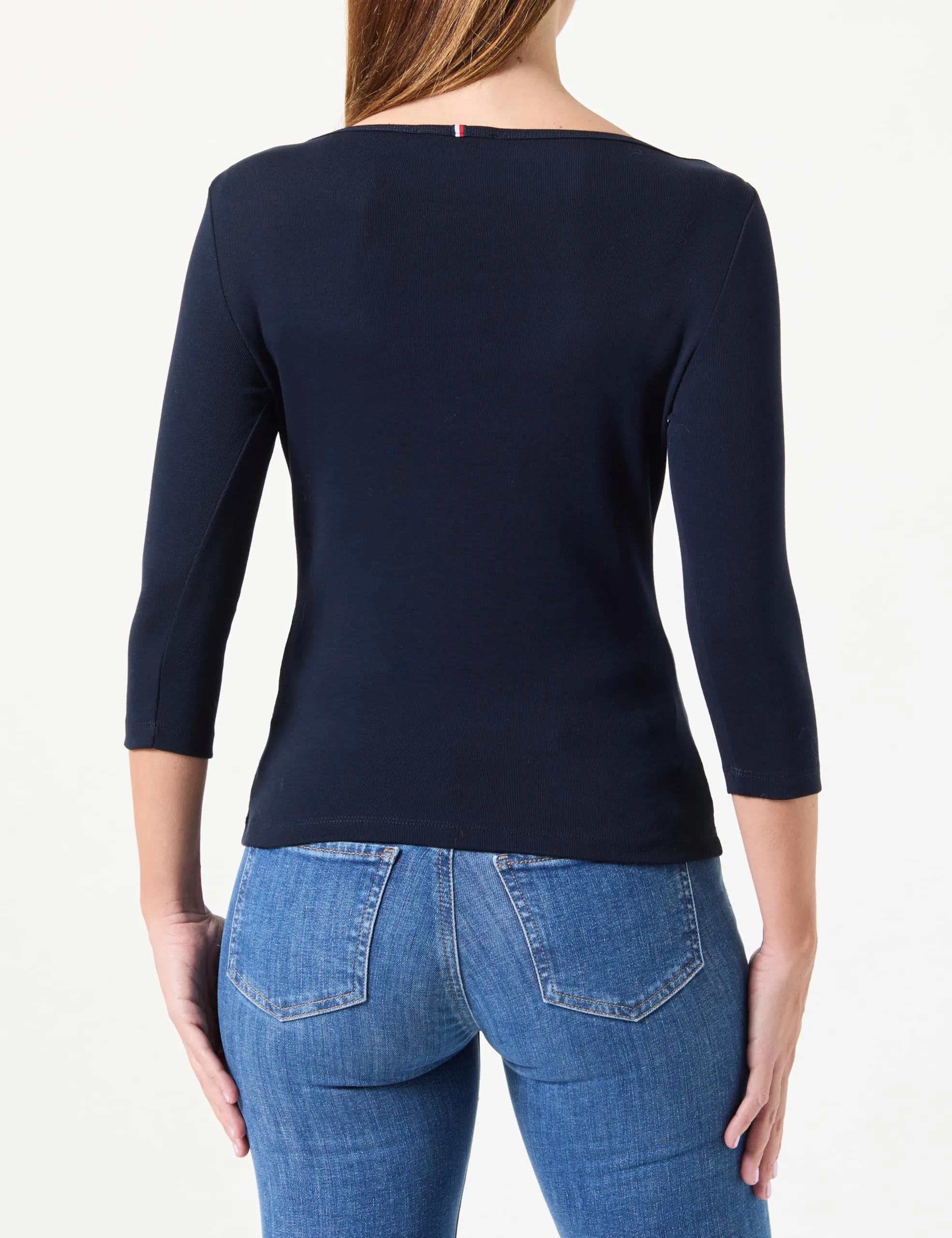 Tommy Hilfiger Donna Maglietta Maniche Lunghe New Cody Slim Scollo a Barca, Blu (NOS Desert Sky), XXL - immagine 3