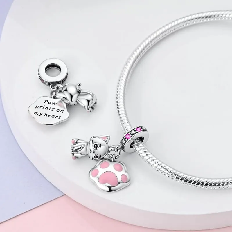 KUNSIR Bead Charm Ciondolo Argento Sterling 925 con Cubic Zirconia per Pandora Braccialetti e Collane Europei - immagine 2