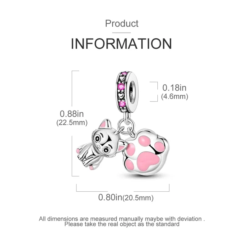 KUNSIR Bead Charm Ciondolo Argento Sterling 925 con Cubic Zirconia per Pandora Braccialetti e Collane Europei - immagine 5