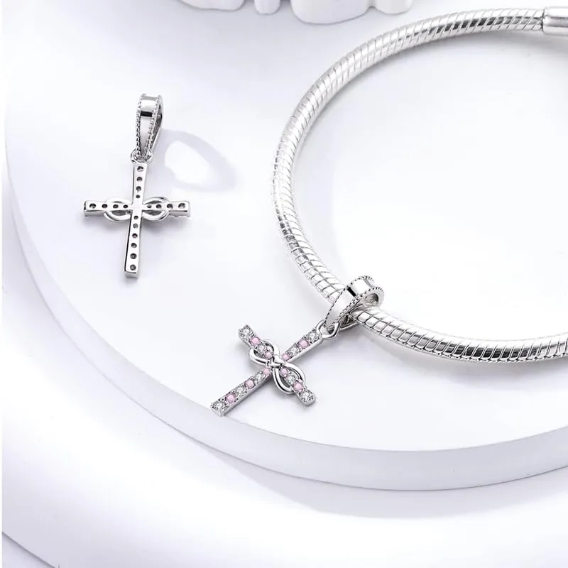 KUNSIR Bead Charm Ciondolo Argento Sterling 925 con Cubic Zirconia per Braccialetti e Collane Europei - immagine 2