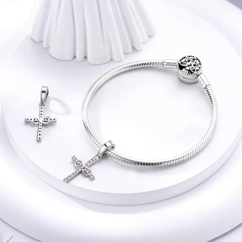 KUNSIR Bead Charm Ciondolo Argento Sterling 925 con Cubic Zirconia per Braccialetti e Collane Europei - immagine 3