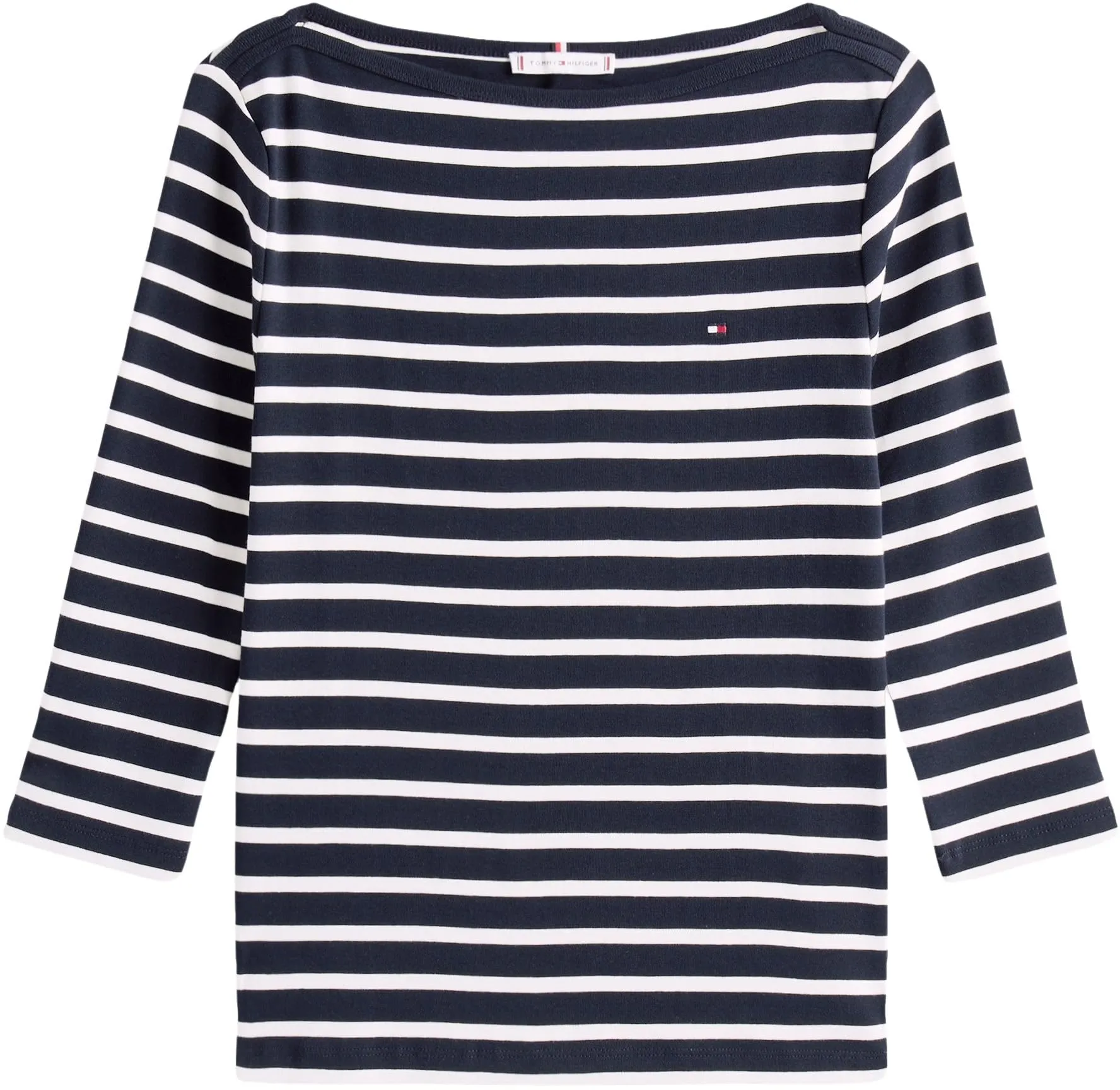 Tommy Hilfiger New Cody Slim Maglietta Maniche Lunghe Scollo a Barca, Multicolore Nos Breton Desert Sky/Ecru, XXL - immagine 5