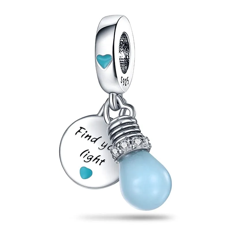 KUNSIR Bead Charm in Argento Sterling 925 con Cubic Zirconia, Compatibile con Braccialetti e Collane Europei - immagine 1