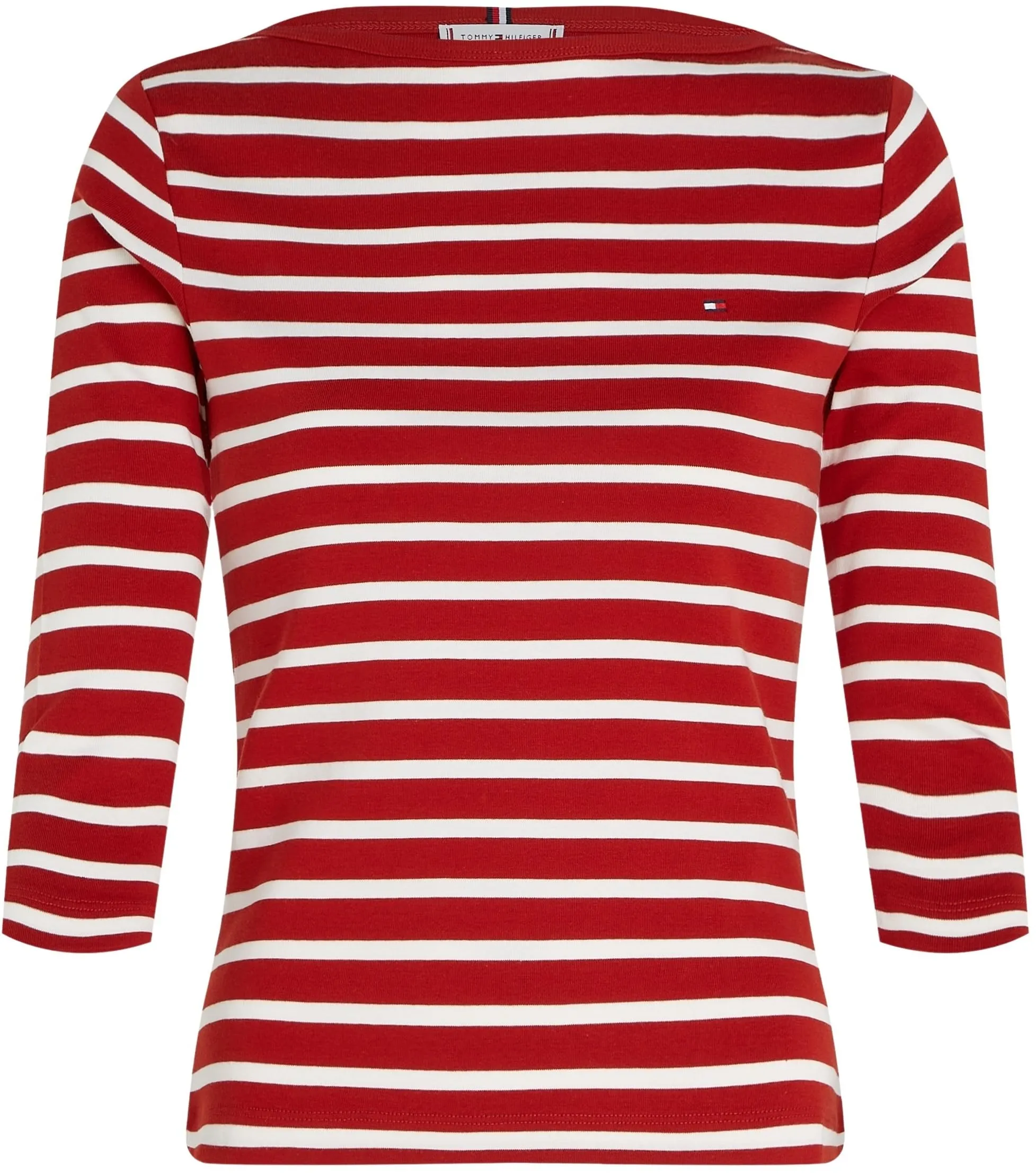 Tommy Hilfiger Donna Maglietta Maniche Lunghe New Cody Slim Scollo a Barca, Multicolore (Breton STP/Dark Magma/Ecru), XS - immagine 5