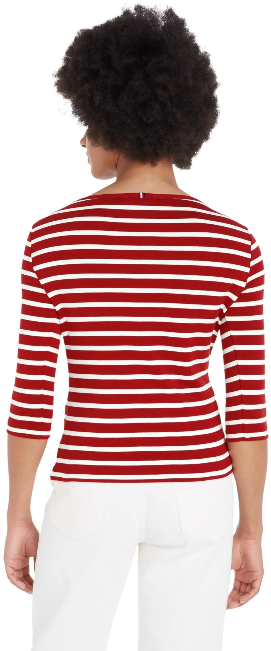 Tommy Hilfiger Donna Maglietta Maniche Lunghe New Cody Slim Scollo a Barca, Multicolore (Breton STP/Dark Magma/Ecru), XXS - immagine 2