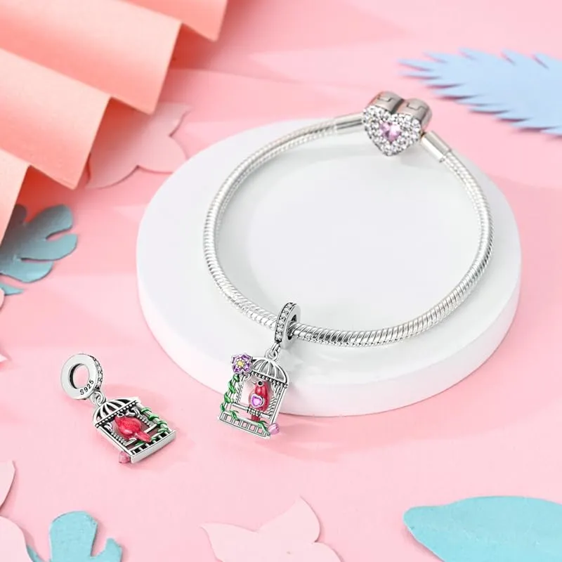 KUNSIR Ciondolo in Argento Sterling 925 con Cubic Zirconia per Braccialetti e Collane Europei - immagine 3