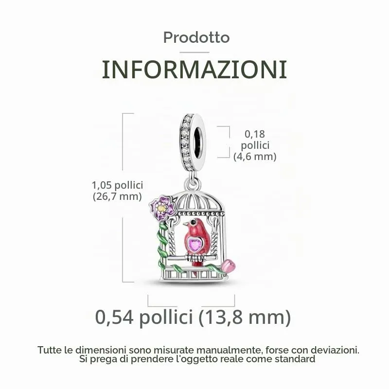 KUNSIR Ciondolo in Argento Sterling 925 con Cubic Zirconia per Braccialetti e Collane Europei - immagine 5