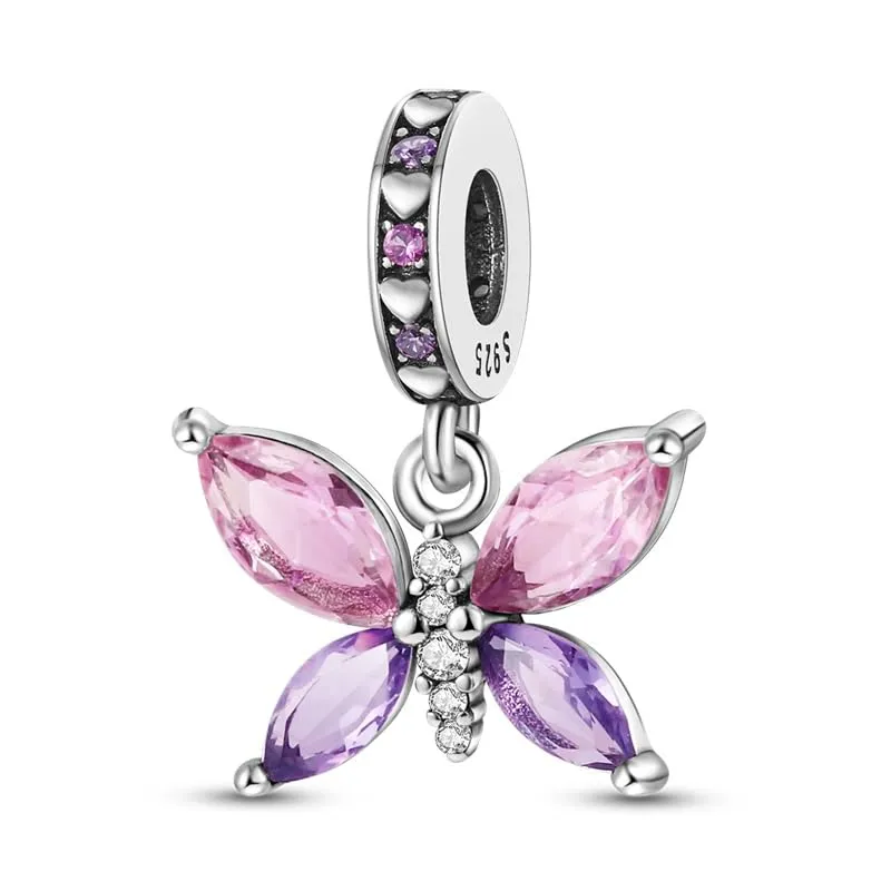 KUNSIR Bead Charm Ciondolo Argento Sterling 925 con Cubic Zirconia per Braccialetti e Collane Europei - immagine 1