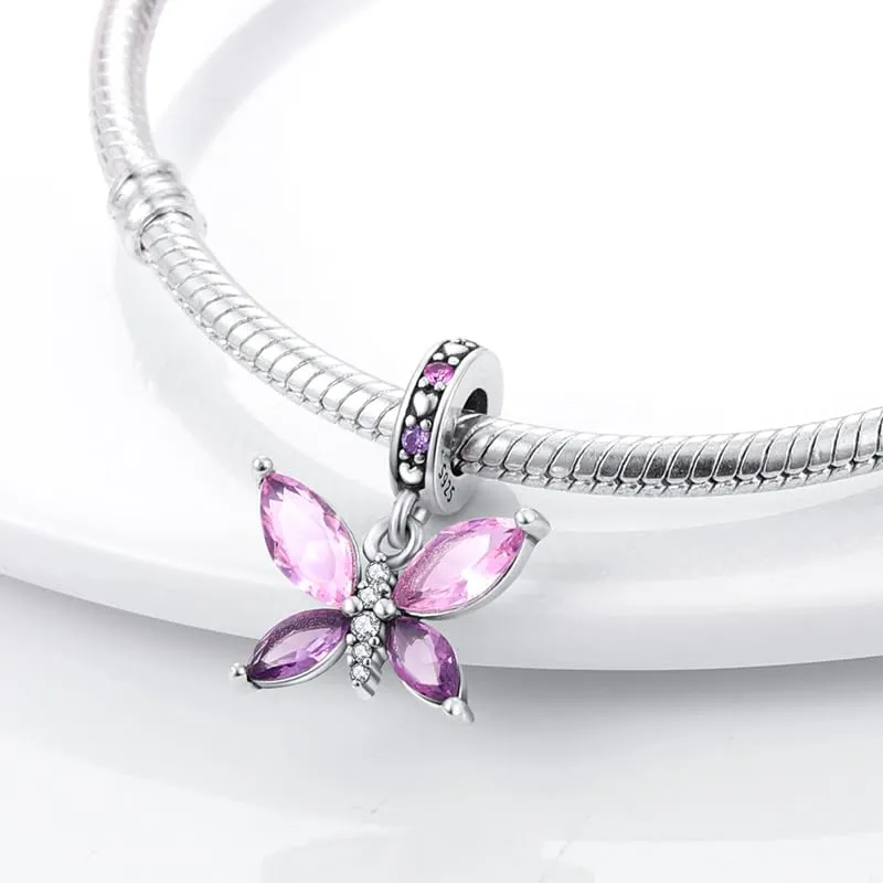 KUNSIR Bead Charm Ciondolo Argento Sterling 925 con Cubic Zirconia per Braccialetti e Collane Europei - immagine 2