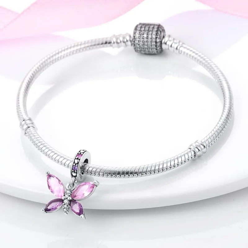 KUNSIR Bead Charm Ciondolo Argento Sterling 925 con Cubic Zirconia per Braccialetti e Collane Europei - immagine 3