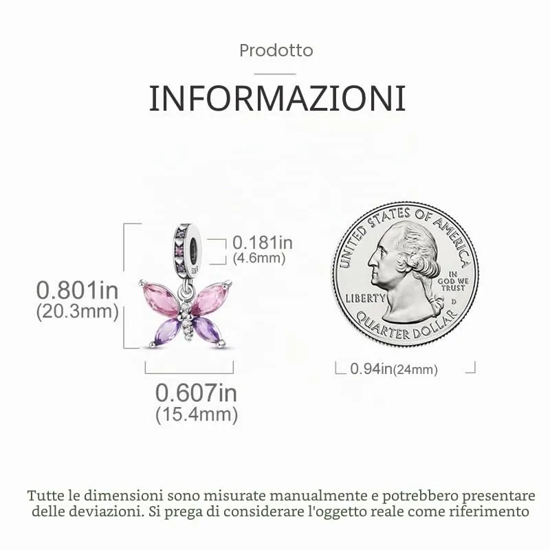 KUNSIR Bead Charm Ciondolo Argento Sterling 925 con Cubic Zirconia per Braccialetti e Collane Europei - immagine 5