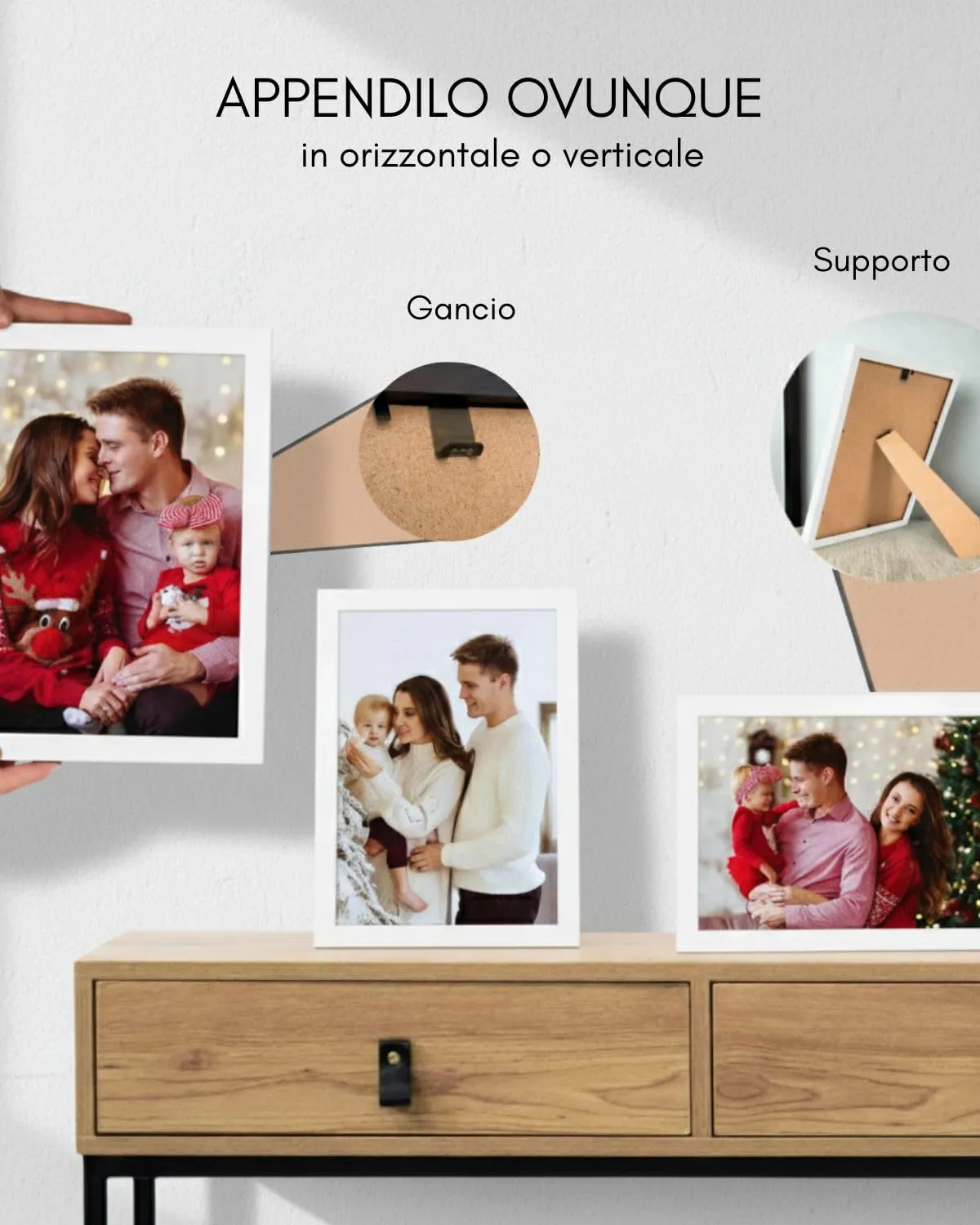 NOOGUI Cornice A4 in Legno, 21x29,7 cm, Bianco - immagine 6