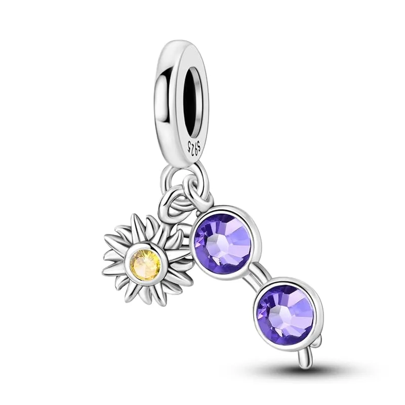 KUNSIR Bead Charm in Argento Sterling 925 con Cubic Zirconia per Braccialetti e Collane Europei - immagine 1