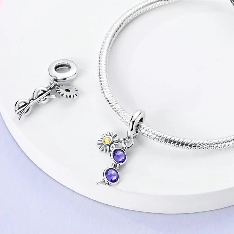 KUNSIR Bead Charm in Argento Sterling 925 con Cubic Zirconia per Braccialetti e Collane Europei - immagine 2