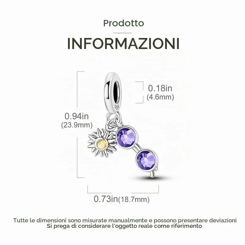 KUNSIR Bead Charm in Argento Sterling 925 con Cubic Zirconia per Braccialetti e Collane Europei - immagine 5