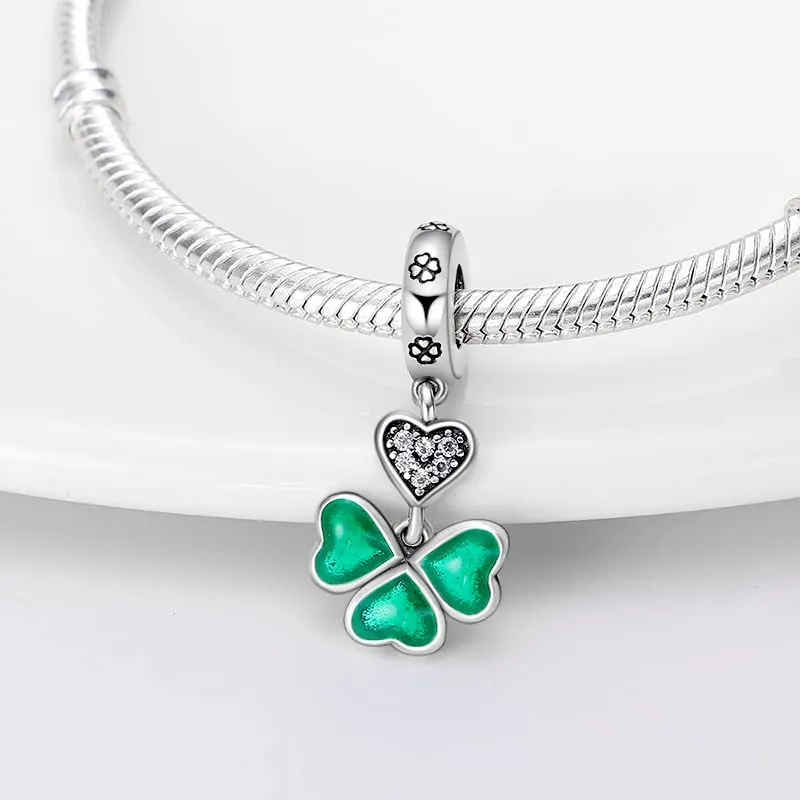 KUNSIR Bead Charm in Argento Sterling 925 con Cubic Zirconia, Compatibile con Braccialetti e Collane Europei - immagine 2