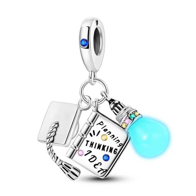 KUNSIR Bead Charm Ciondolo in Argento Sterling 925 con Cubic Zirconia per Braccialetti e Collane Europei - immagine 2