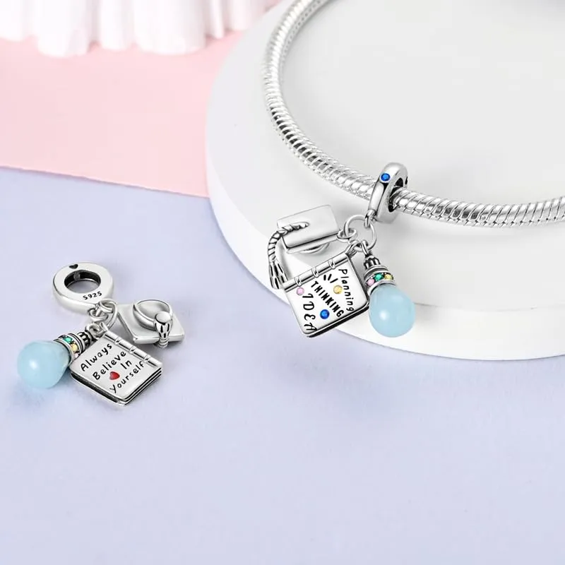 KUNSIR Bead Charm Ciondolo in Argento Sterling 925 con Cubic Zirconia per Braccialetti e Collane Europei - immagine 3