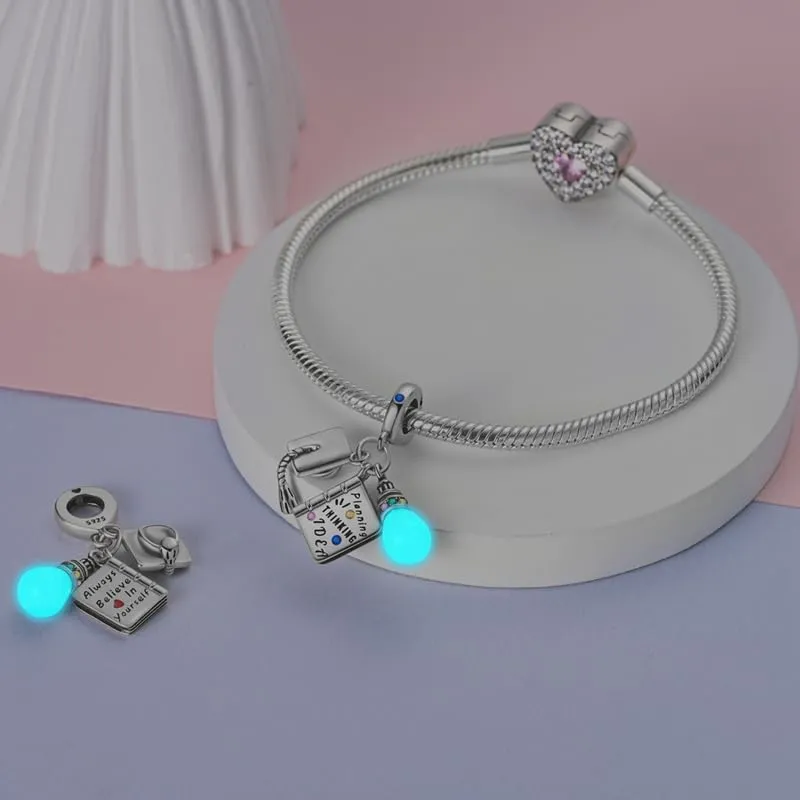 KUNSIR Bead Charm Ciondolo in Argento Sterling 925 con Cubic Zirconia per Braccialetti e Collane Europei - immagine 4
