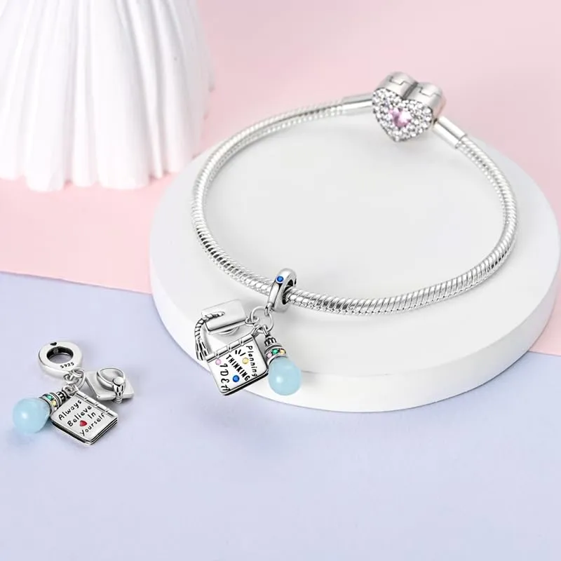 KUNSIR Bead Charm Ciondolo in Argento Sterling 925 con Cubic Zirconia per Braccialetti e Collane Europei - immagine 5