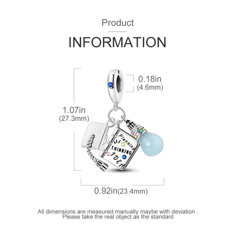 KUNSIR Bead Charm Ciondolo in Argento Sterling 925 con Cubic Zirconia per Braccialetti e Collane Europei - immagine 7
