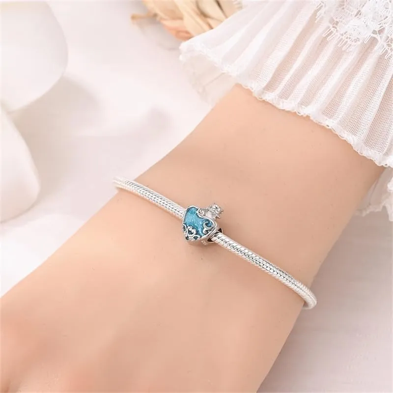 KUNSIR Bead Charm in Argento Sterling 925 con Cubic Zirconia per Braccialetti e Collane Europei - immagine 4