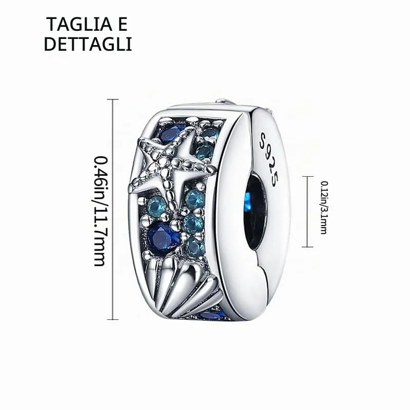 KUNSIR Ciondolo in Argento Sterling 925 con Cubic Zirconia per Braccialetti e Collane Europei - immagine 5