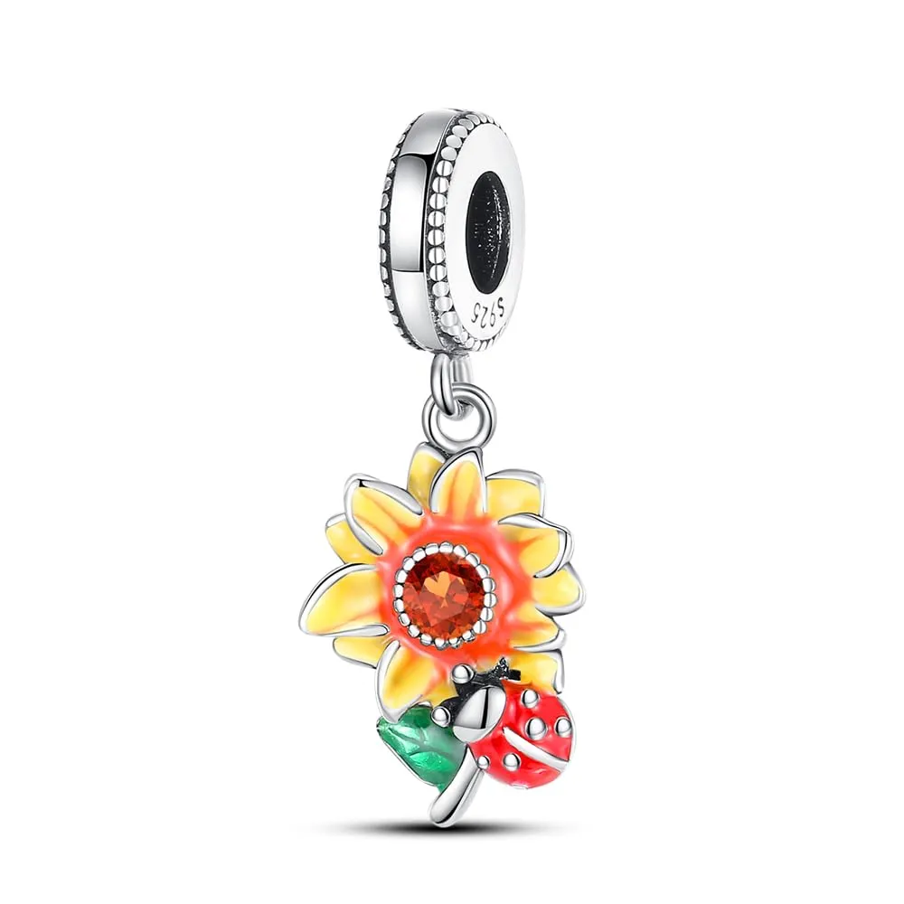 KUNSIR Ciondolo in Argento Sterling 925 con Cubic Zirconia, Compatibile con Braccialetti e Collane Europei - immagine 1