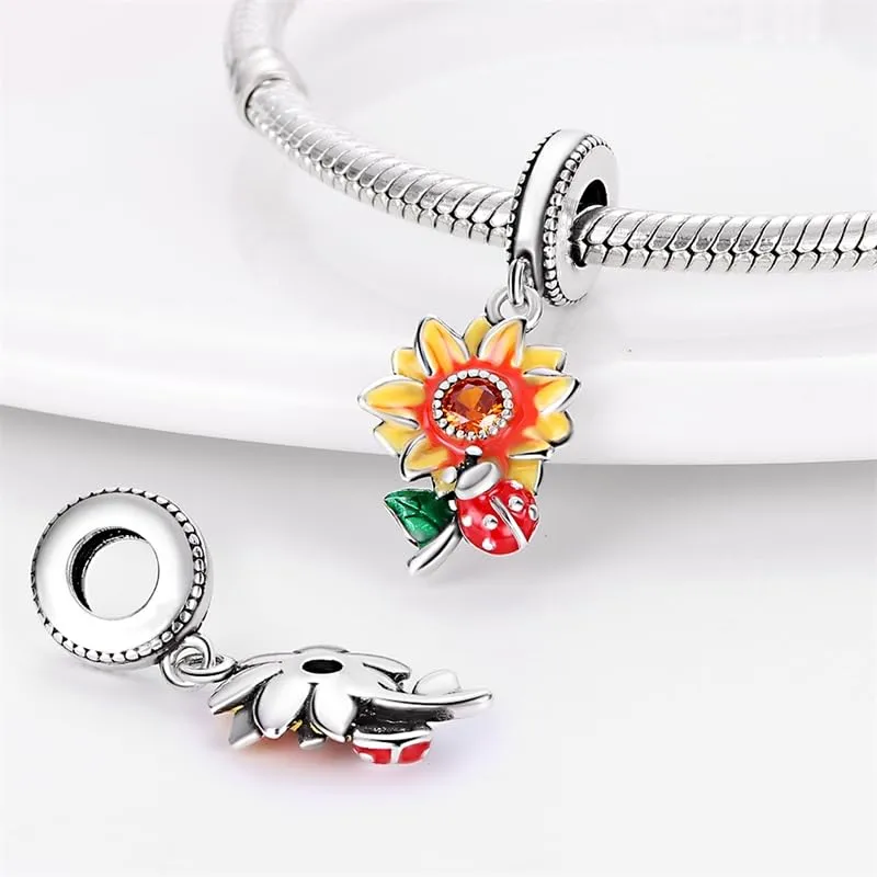 KUNSIR Ciondolo in Argento Sterling 925 con Cubic Zirconia, Compatibile con Braccialetti e Collane Europei - immagine 2
