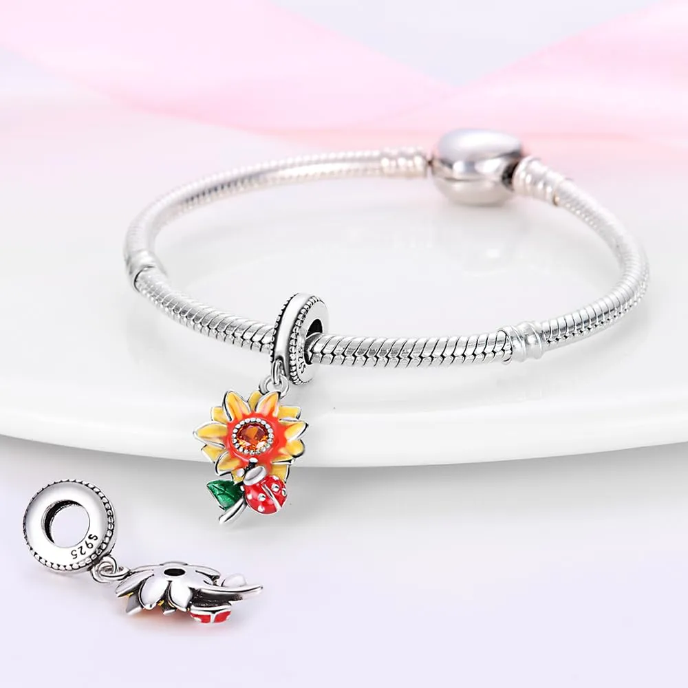 KUNSIR Ciondolo in Argento Sterling 925 con Cubic Zirconia, Compatibile con Braccialetti e Collane Europei - immagine 3