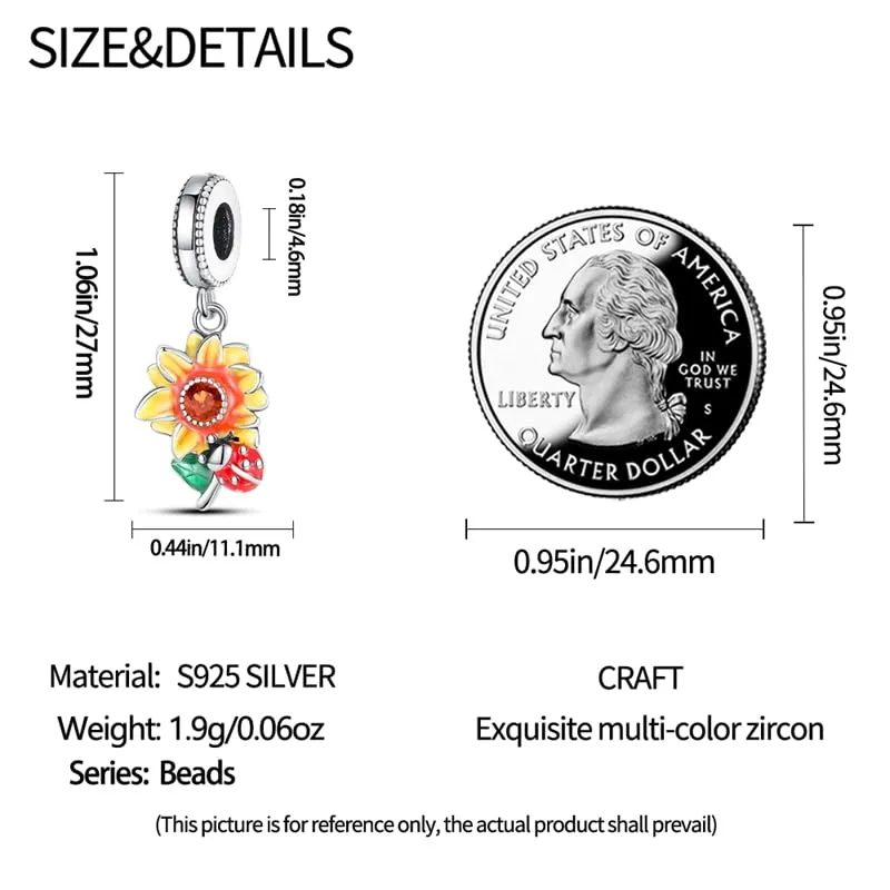 KUNSIR Ciondolo in Argento Sterling 925 con Cubic Zirconia, Compatibile con Braccialetti e Collane Europei - immagine 5