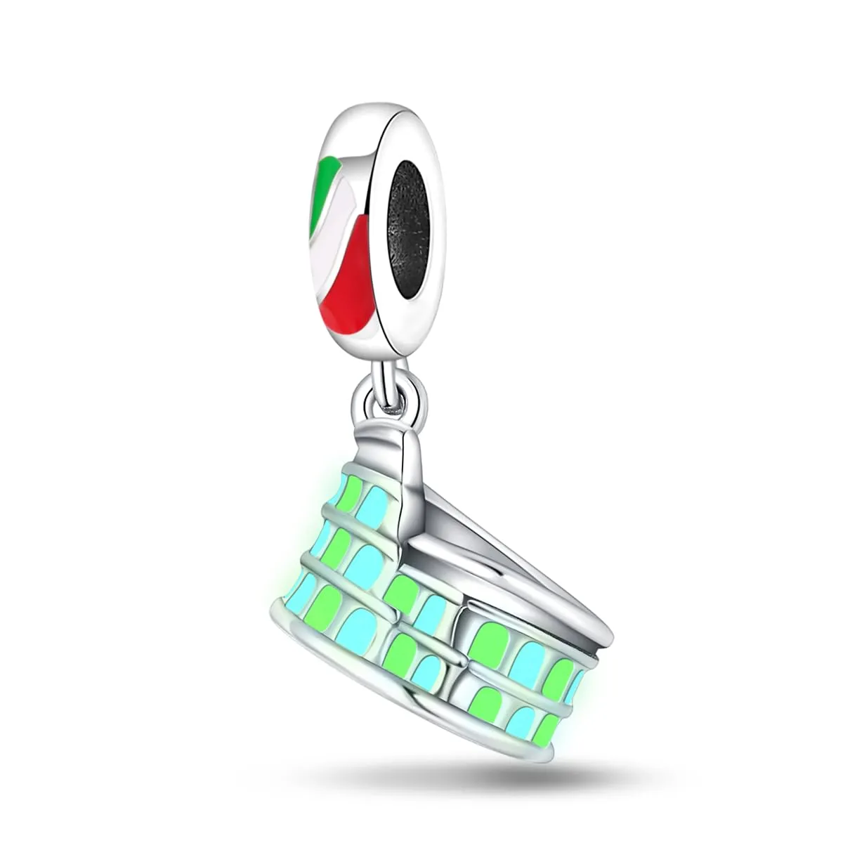 KUNSIR Bead Charm in Argento Sterling 925 con Cubic Zirconia, Compatibile con Braccialetti e Collane Europei - immagine 4