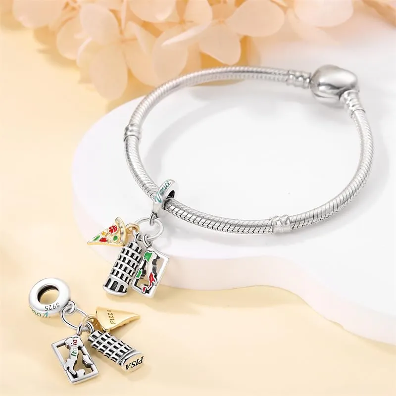 KUNSIR Bead Charm Ciondolo Argento Sterling 925 con Cubic Zirconia per Braccialetti e Collane Europei - immagine 3