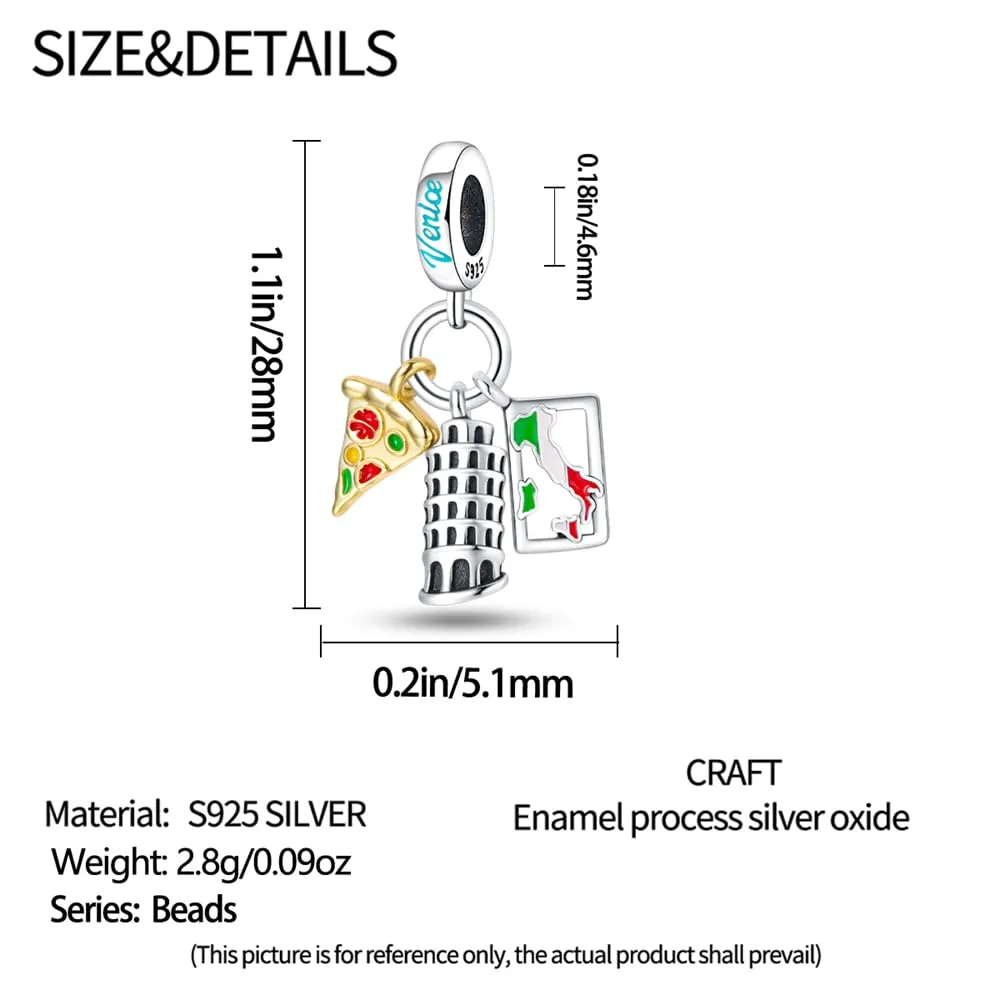 KUNSIR Bead Charm Ciondolo Argento Sterling 925 con Cubic Zirconia per Braccialetti e Collane Europei - immagine 5
