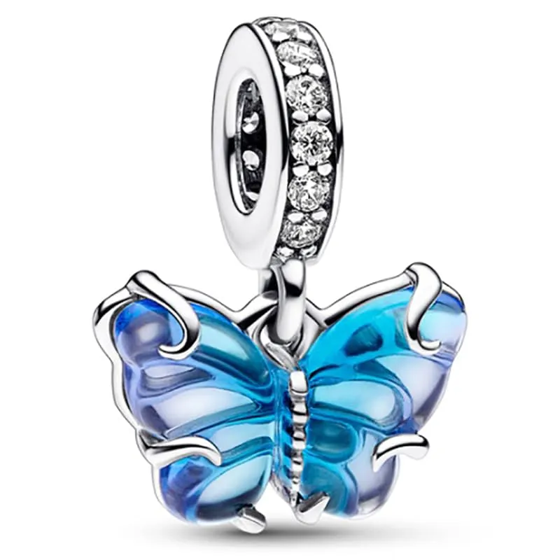 KUNSIR Bead Charm in Argento Sterling 925 con Cubic Zirconia per Braccialetti e Collane Europei - immagine 1
