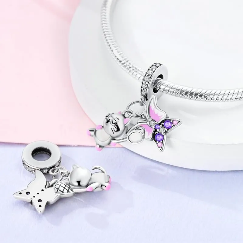 KUNSIR Bead Charm in Argento Sterling 925 con Cubic Zirconia per Braccialetti e Collane Europei - immagine 2