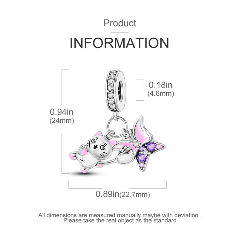 KUNSIR Bead Charm in Argento Sterling 925 con Cubic Zirconia per Braccialetti e Collane Europei - immagine 5