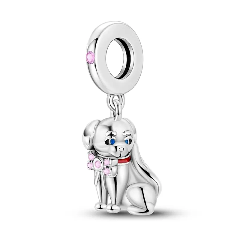 KUNSIR Bead Charm Ciondolo Argento Sterling 925 con Cubic Zirconia per Braccialetti e Collane Europei - immagine 1