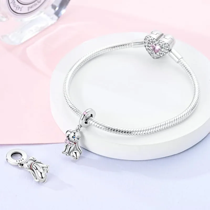 KUNSIR Bead Charm Ciondolo Argento Sterling 925 con Cubic Zirconia per Braccialetti e Collane Europei - immagine 3