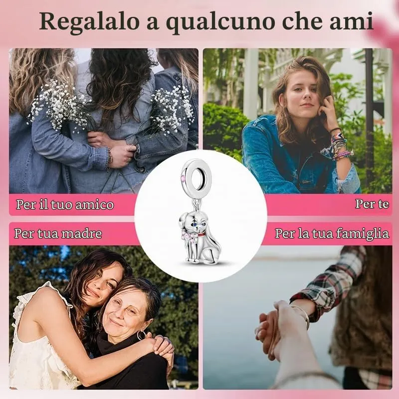 KUNSIR Bead Charm Ciondolo Argento Sterling 925 con Cubic Zirconia per Braccialetti e Collane Europei - immagine 6