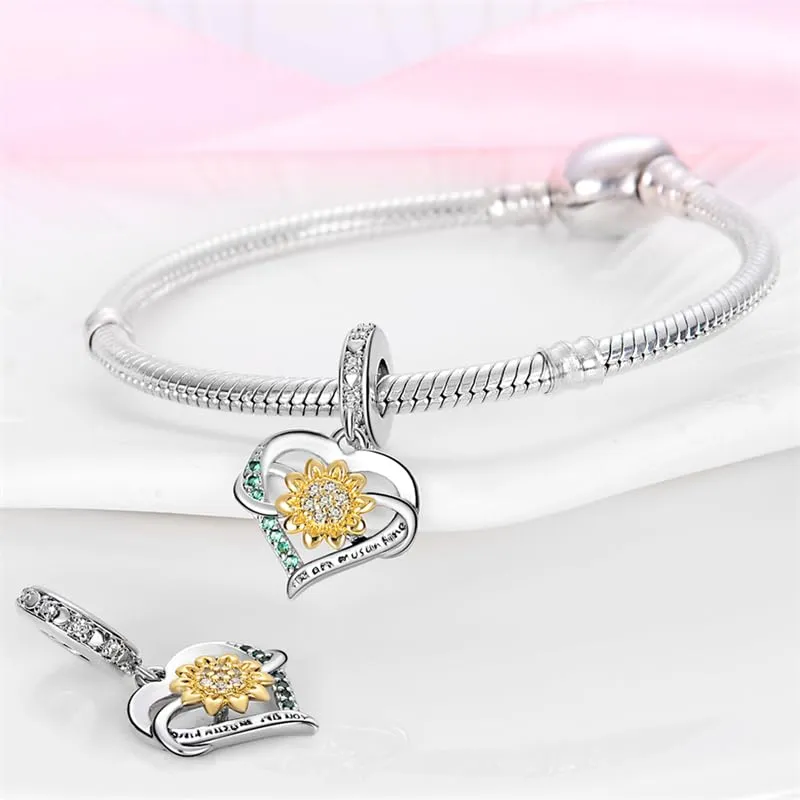 KUNSIR Bead Charm Ciondolo Argento Sterling 925 con Cubic Zirconia per Braccialetti e Collane Europei - immagine 3