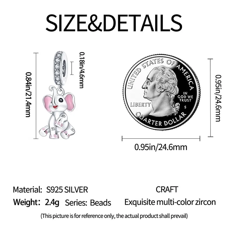 KUNSIR Ciondolo in Argento Sterling 925 con Cubic Zirconia per Braccialetti e Collane European Style - immagine 5